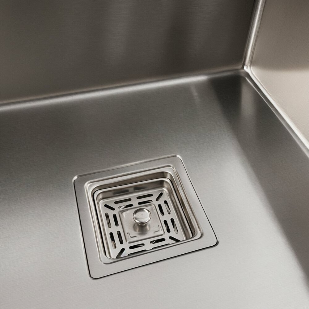 Фото - Мийка нержавійка Platinum Handmade 78*50B L (два отвори ,квадратний сифон 3.0/1.0)