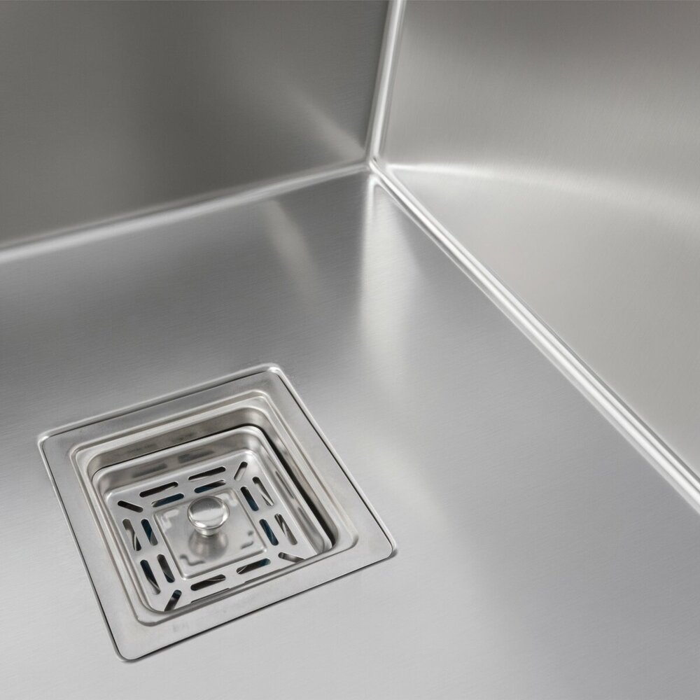 Фото - Кухонна мийка нержавійка Platinum Handmade HDB 80*45 на дві чаші (квадратний сифон)