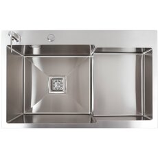 Кухонна мийка 78*50С L нержавійка Valeso Handmade (круглий сифон 3.0/0.8)