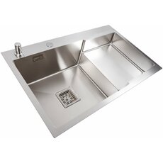 Кухонна мийка 78*50С L нержавійка Valeso Handmade (круглий сифон 3.0/0.8)