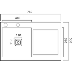 Кухонна мийка 78*50С L нержавійка Valeso Handmade (круглий сифон 3.0/0.8)