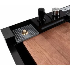 Кухонна мийка CM 75*46C PVD чорна Platinum Handmade "ВОДОСПАД" (Декор)