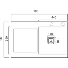 Кухонна мийка 78*50С R нержавійка Valeso Handmade (поглиблена полиця, 3.0/1.0 мм)