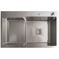 Кухонна мийка 78*50С R нержавійка Valeso Handmade (поглиблена полиця, 3.0/1.0 мм)