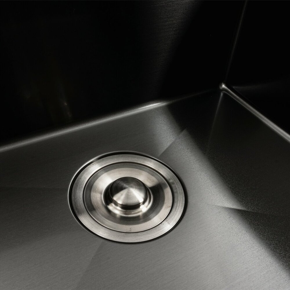Фото - Кухонна мийка чорна PVD 78*43 R Platinum Handmade (два отвори, круглий сифон 3,0/0,8)