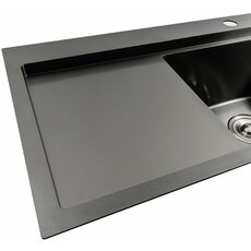 Кухонна мийка чорна PVD 78*43 R Platinum Handmade (два отвори, круглий сифон 3,0/0,8)