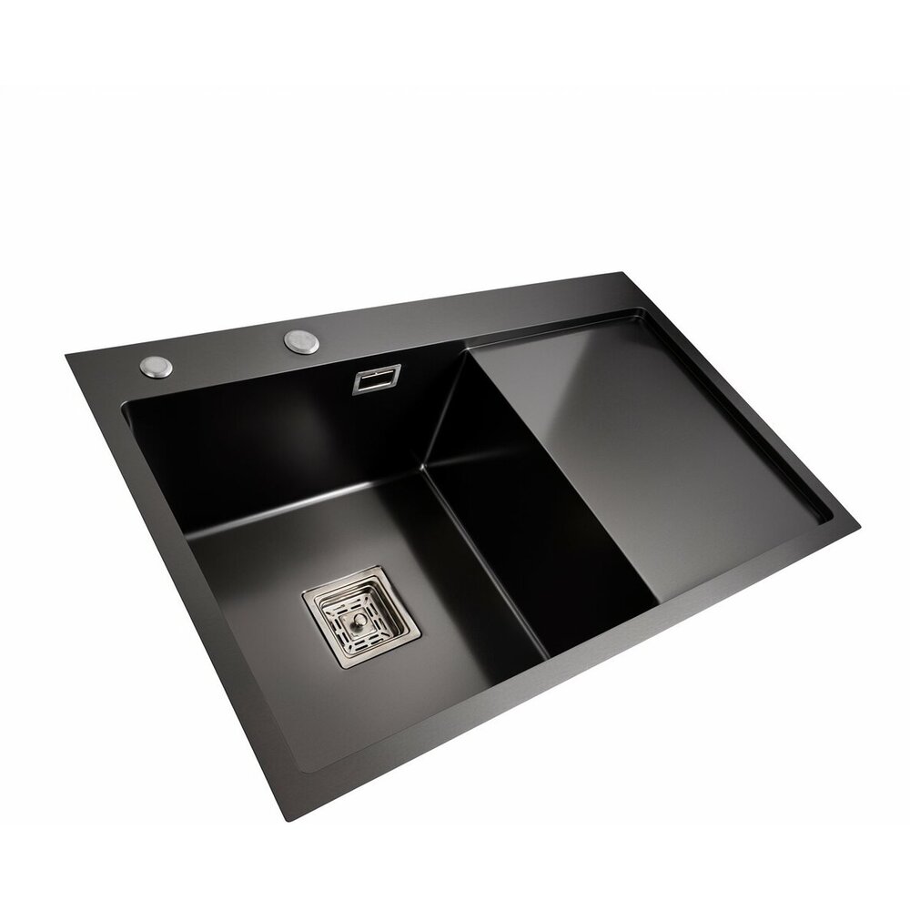 Фото - Кухонна мийка Platinum Handmade 78*50В L PVD чорна (товщина 3.0/1.0 мм)