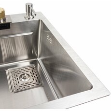 Кухонна мийка 75*45B PVD сатин Platinum Handmade "ВОДОСПАД"