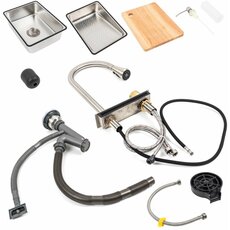 Кухонна мийка 75*45B PVD сатин Platinum Handmade "ВОДОСПАД"