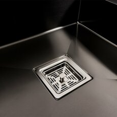 Кухонна мийка 78*50С L PVD чорна ValesoHandmade (круглий сифон, 3.0/ 0.8 мм)