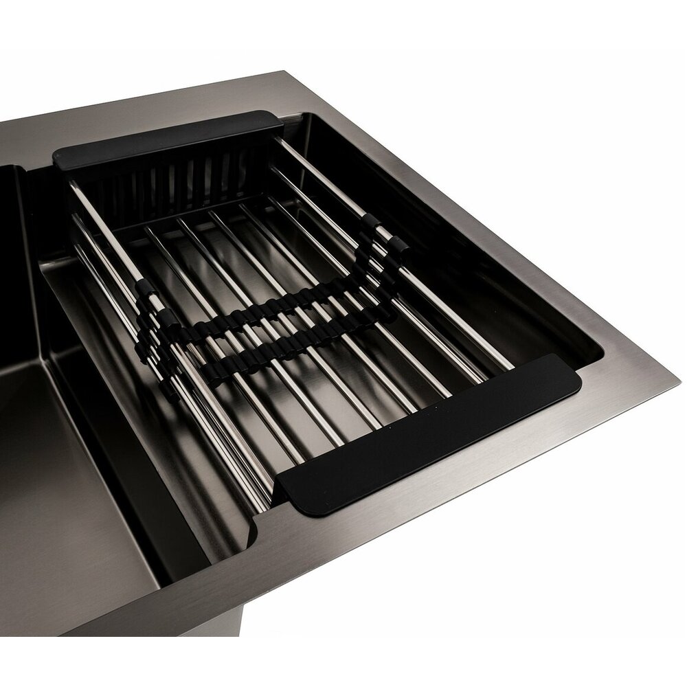 Фото - Кухонна мийка 78*50С L PVD чорна Platinum Handmade (поглиблена полиця, 3.0/1.0 мм)