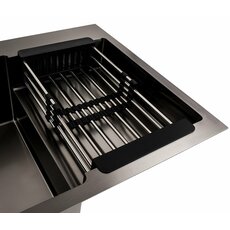 Кухонна мийка 78*50С L PVD чорна ValesoHandmade (круглий сифон, 3.0/ 0.8 мм)