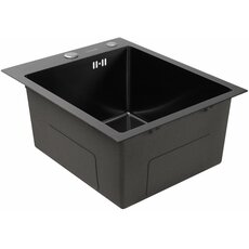 Кухонна мийка 40*50 Valeso Handmade PVD чорна (сифон крулий 3,0/0,8)