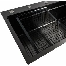 Кухонна мийка 75*45A PVD чорна Platinum Handmade "ВОДОСПАД"