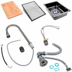 Кухонна мийка 75*45A PVD чорна Platinum Handmade "ВОДОСПАД"