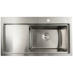 Кухонна мийка нержавійка 78*43 R Platinum Handmade (два отвори, круглий сифон 3,0/0,8)