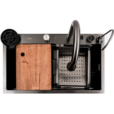 Кухонна мийка 75*45G чорна Platinum Handmade "Водоспад"