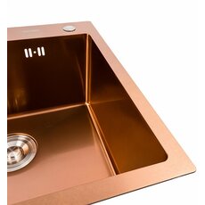 Кухонна мийка Platinum Handmade PVD мідь 500x500x220 (3,0/1,5 мм корзина та дозатор в комплекті)