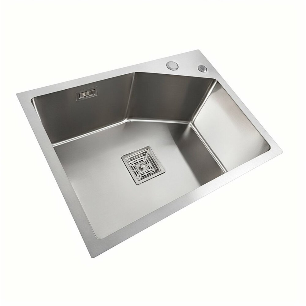 Фото - Мийка нержавійка Platinum Handmade 58*43B HSB (квадратний сифон 3,0/1,0)