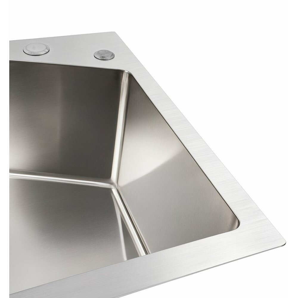 Фото - Мийка нержавійка Platinum Handmade 58*43B HSB (квадратний сифон 3,0/1,0)
