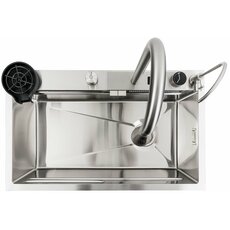 Кухонна мийка 75*45G сатин Platinum Handmade "Водоспад" повна комплектація