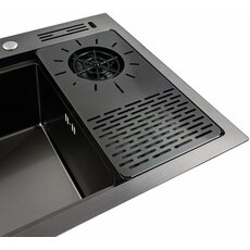 Кухонна мийка чорна PVD 78*46 Platinum Handmade