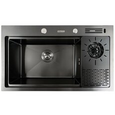 Кухонна мийка чорна PVD 78*46 Platinum Handmade