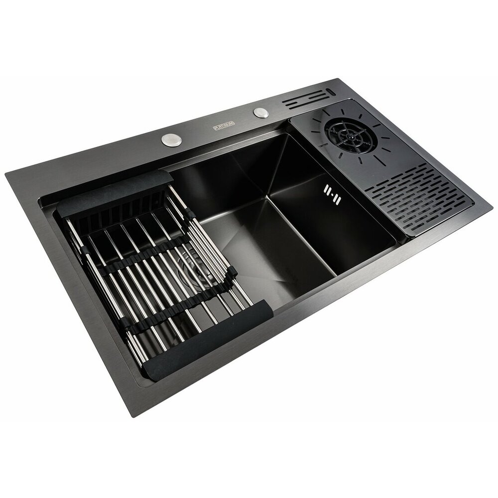 Фото - Кухонна мийка чорна PVD 78*46 Platinum Handmade