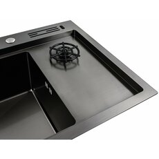 Кухонна мийка чорна PVD 78*46 Platinum Handmade