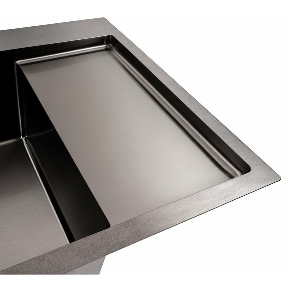 Фото - Кухонна мийка CM 65*50 L PVD чорна Valeso Handmade (круглий сифон 3.0/0.8)