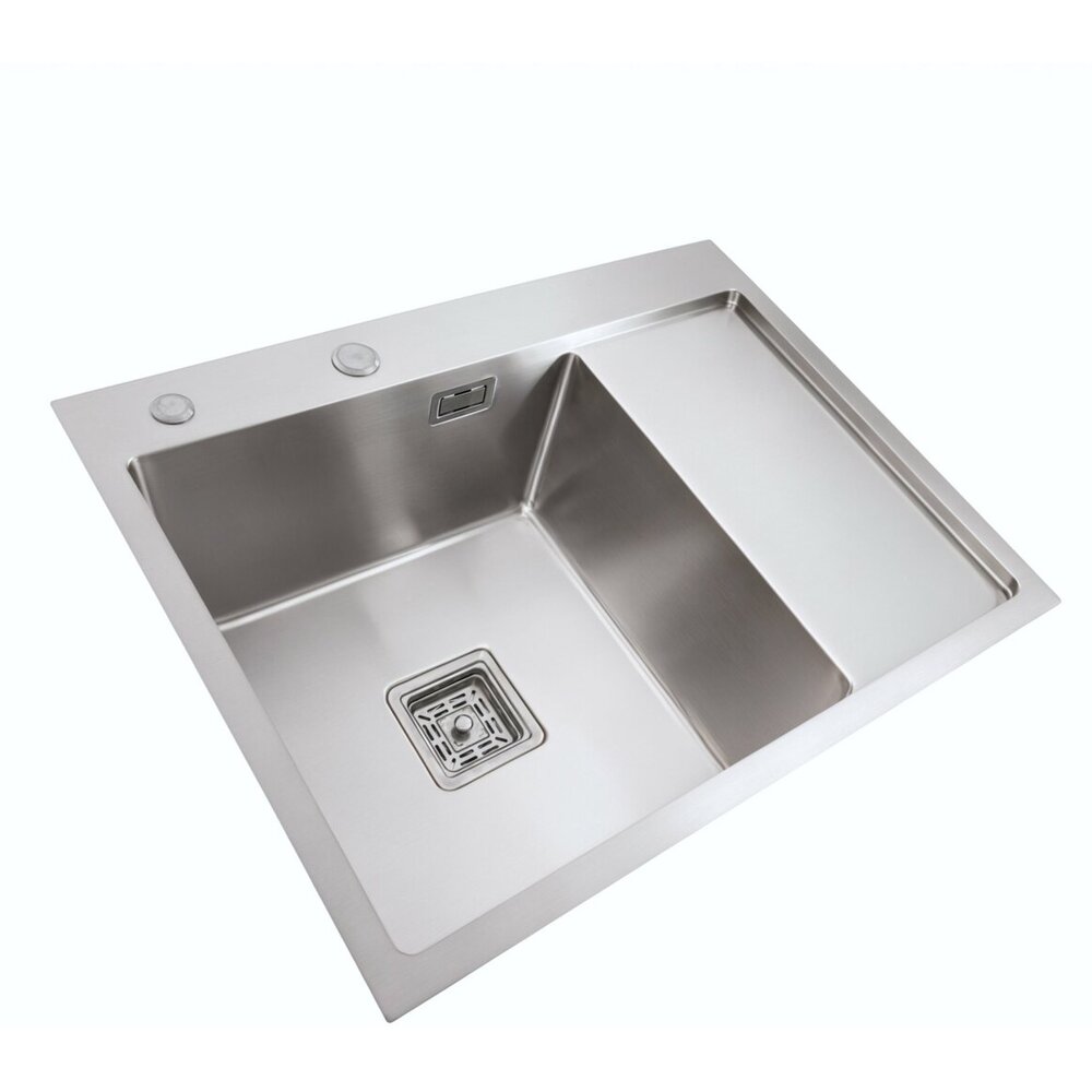 Фото - Мийка Platinum Handmade 650x500x230 L нержавійка (квадратний сифон 3,0/1,0)