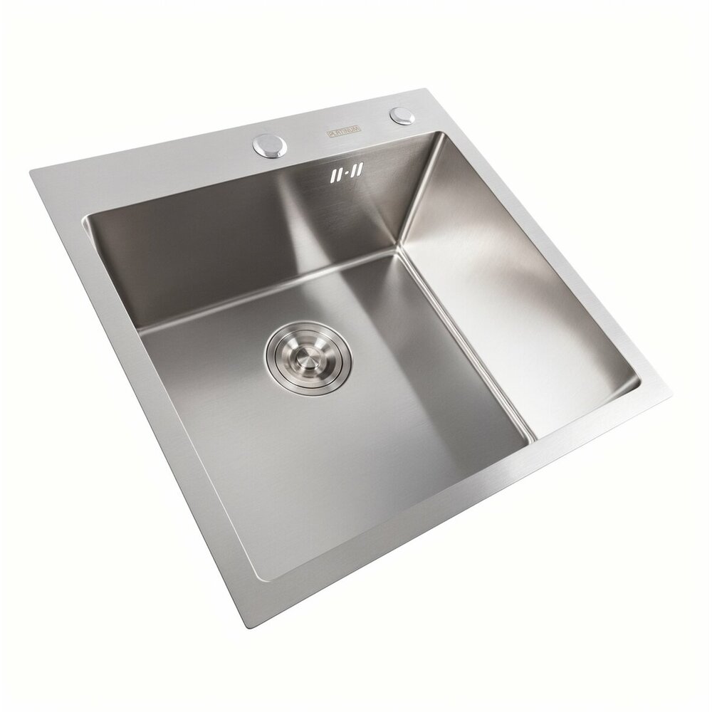 Фото - Кухонна мийка 50*50 нержавійка Platinum Handmade (сифон круглий, 3,0/0,8)