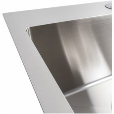 Кухонна мийка 50*50 нержавійка Valeso Handmade з підставкою для ножів (сифон круглий, 3,0/0,8)