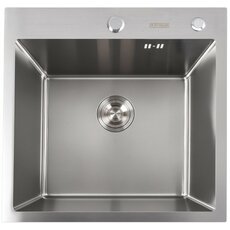 Кухонна мийка 50*50 нержавійка Valeso Handmade з підставкою для ножів (сифон круглий, 3,0/0,8)