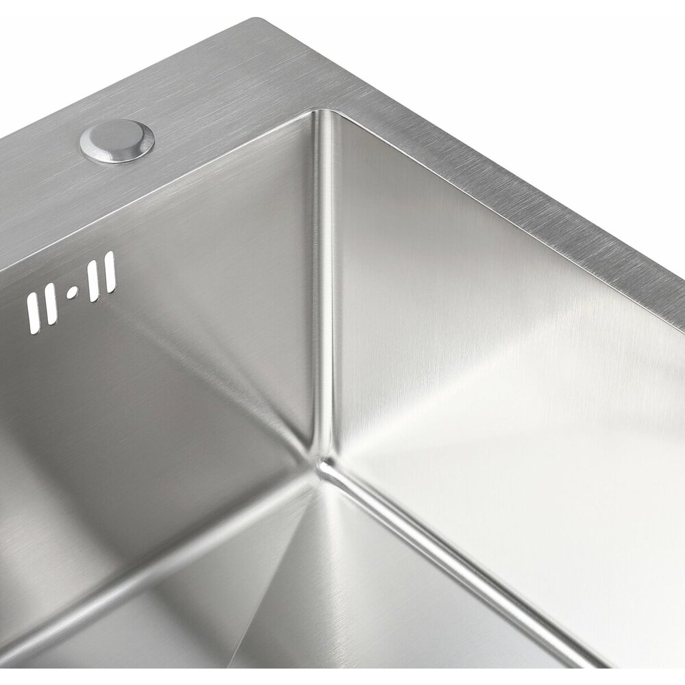 Фото - Кухонна мийка 50*50 нержавійка Platinum Handmade (сифон круглий, 3,0/0,8)