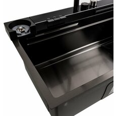 Кухонна мийка 75*46D PVD чорна Platinum Handmade "ВОДОСПАД"