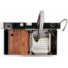 Кухонна мийка 75*45М сатин Platinum Handmade "Водоспад"