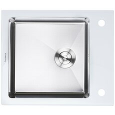 Кухонна мийка Handmade WHITE GLASS 600х510х200