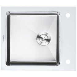 Кухонна мийка Handmade WHITE GLASS 600х510х200