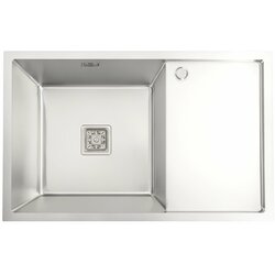 Кухонна мийка Platinum Handmade нержавійка 78*50 L (один отвір, квадратний сифон, 3,0/1,0 мм)
