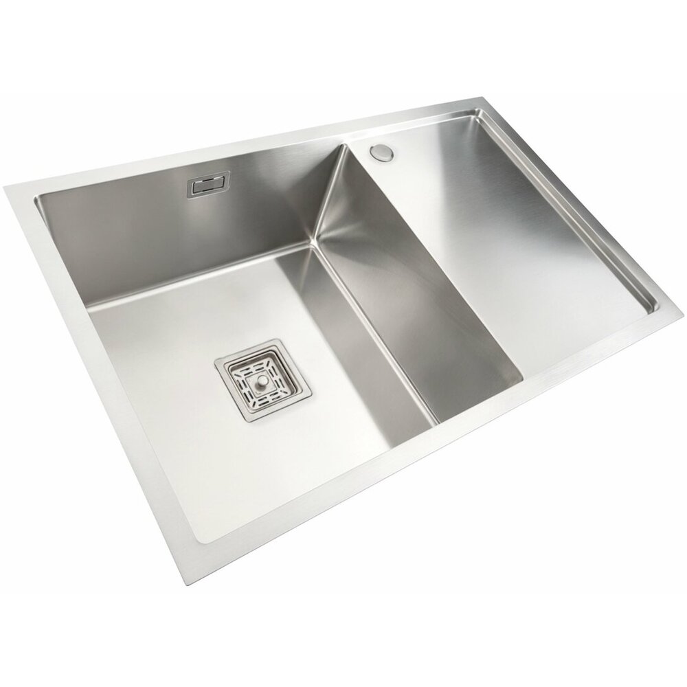 Фото - Кухонна мийка Platinum Handmade нержавійка 78*50 L (один отвір, квадратний сифон, 3,0/1,0 мм)