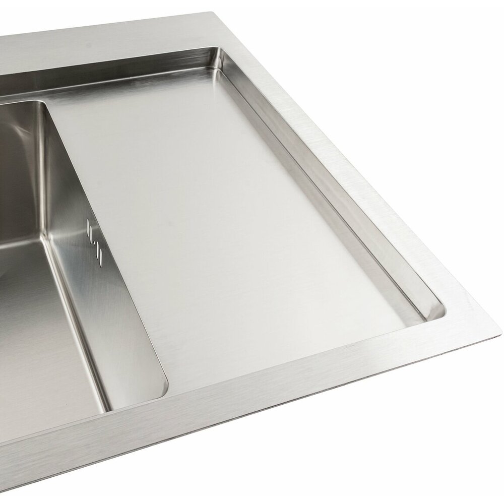 Фото - Кухонна мийка нержавійка 58*48 L Platinum Handmade (два отвори, круглий сифон 3,0/0,8)