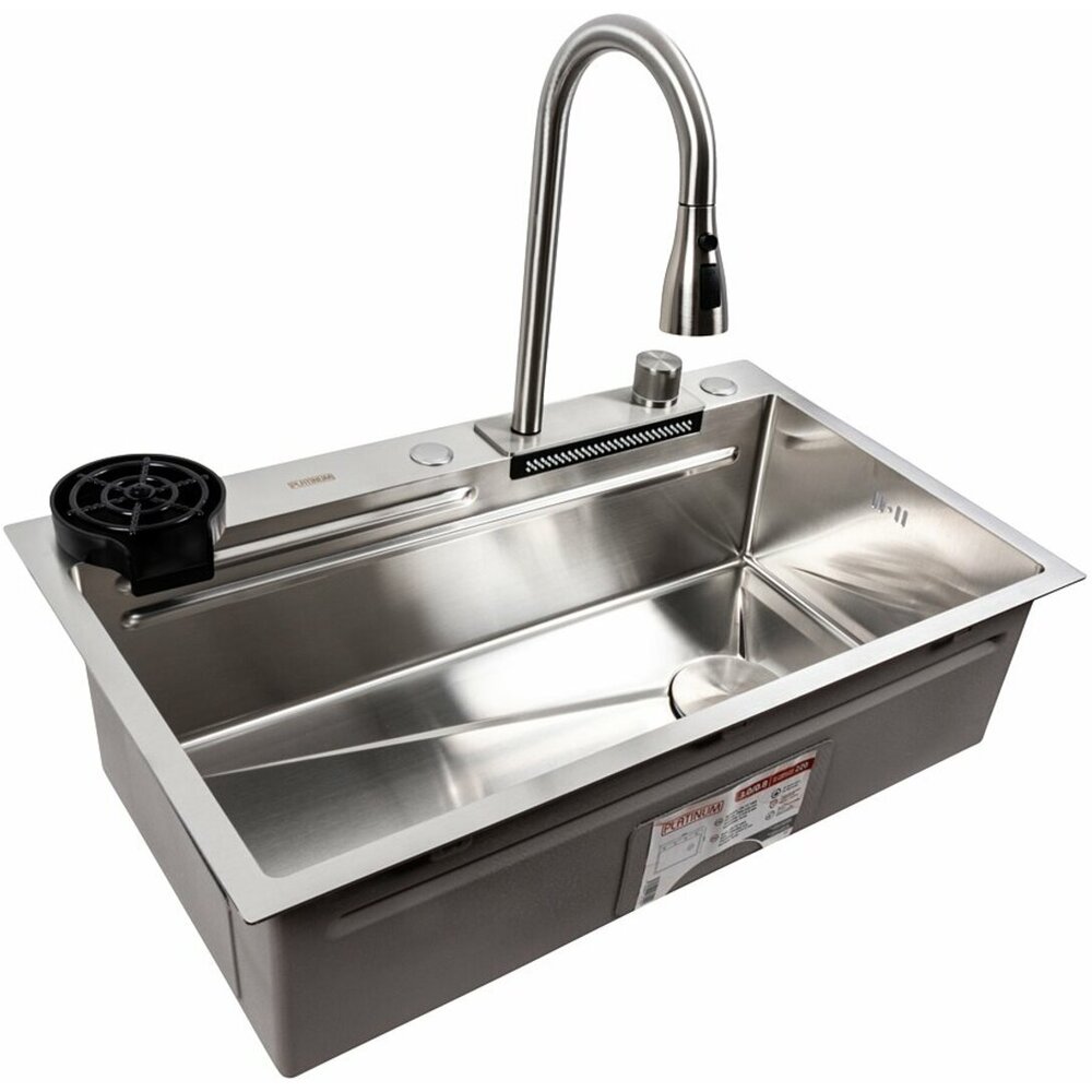 Фото - Кухонна мийка нержавійка CM 75*46A Platinum Handmade "Водоспад"