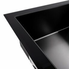 Кухонна мийка скляна CM 78*50 PVD Platinum Handmade чорна