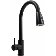 Кухонний змішувач чорний  Valeso F001B (з висувним виливом)