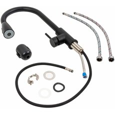 Кухонний змішувач чорний  Valeso F001B (з висувним виливом)