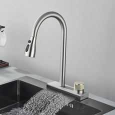 Змішувач під мийку "Водоспад" ZS84 Platinum (brushed)