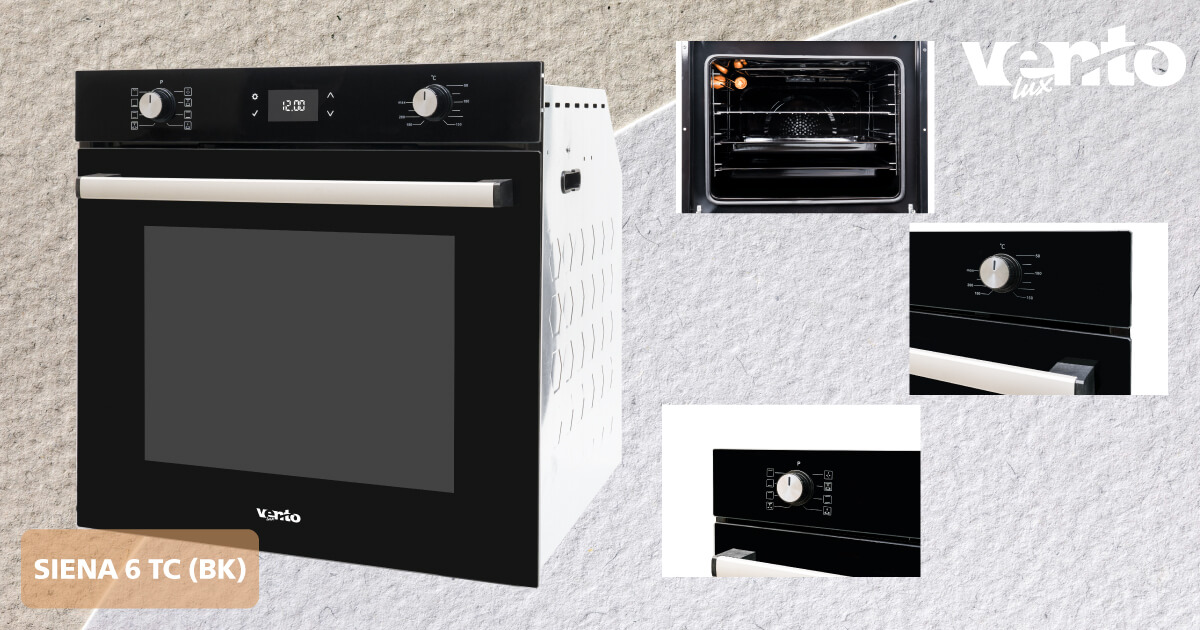 фото електрична духова шафа SIENA 6 TC (BK) в комплекті з індукційною плитою HI 64 TC ILVA
